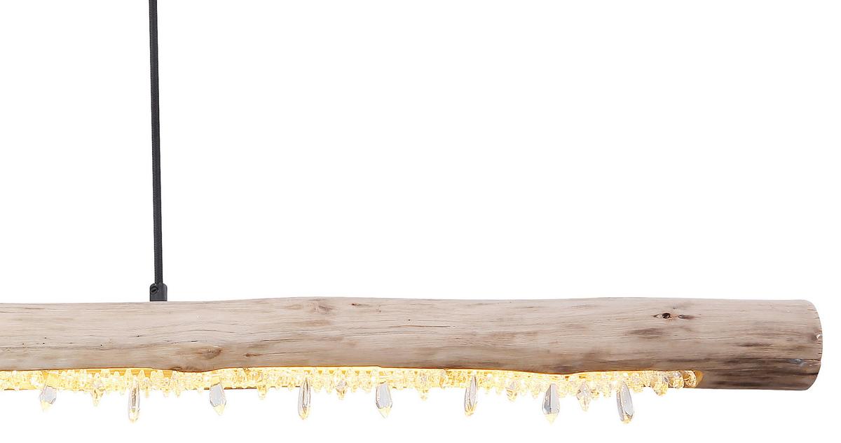 Hängeleuchte Felicitas H: 150 cm 1-Flammig - Klar/Schwarz, Basics, Holz/Kunststoff (120/7/150cm) - Globo