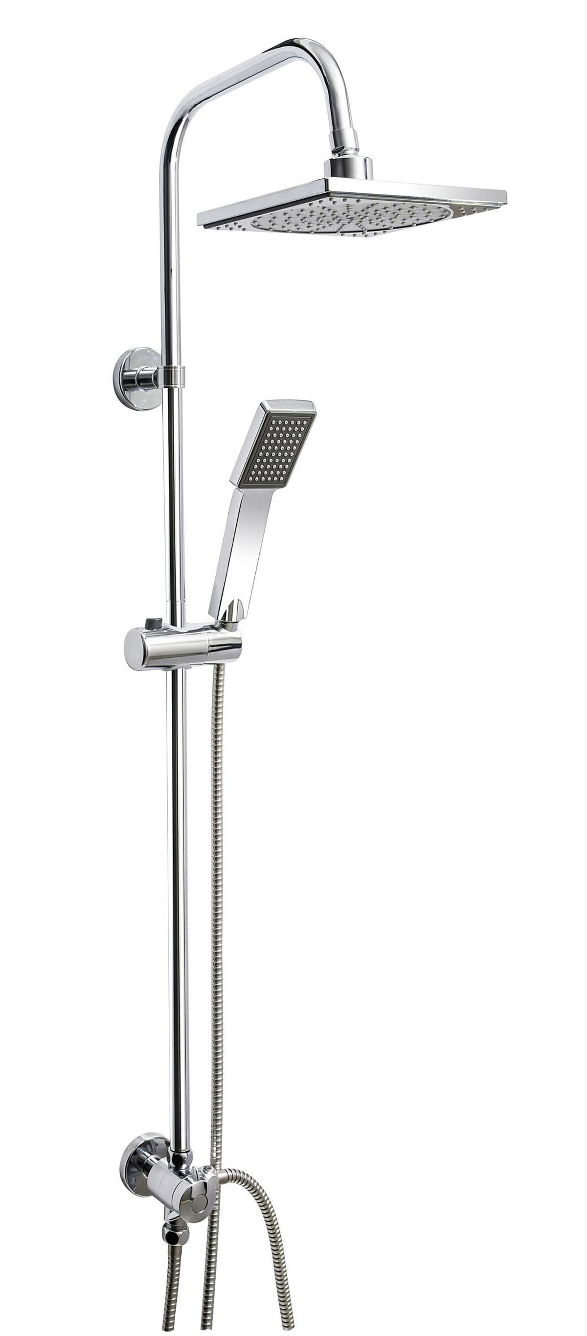 Brausegarnitur As044 Chrom mit Abnehmbarer Handbrause - Chromfarben, KONVENTIONELL, Kunststoff/Metall (17,5/105/40cm)