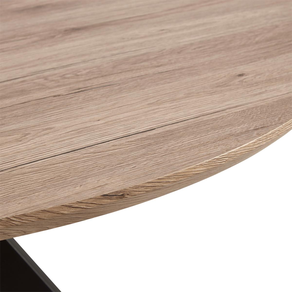 Esstisch Leeds - Schwarz/Naturfarben, LIFESTYLE, Holzwerkstoff/Metall (120/76/120cm) - Livetastic