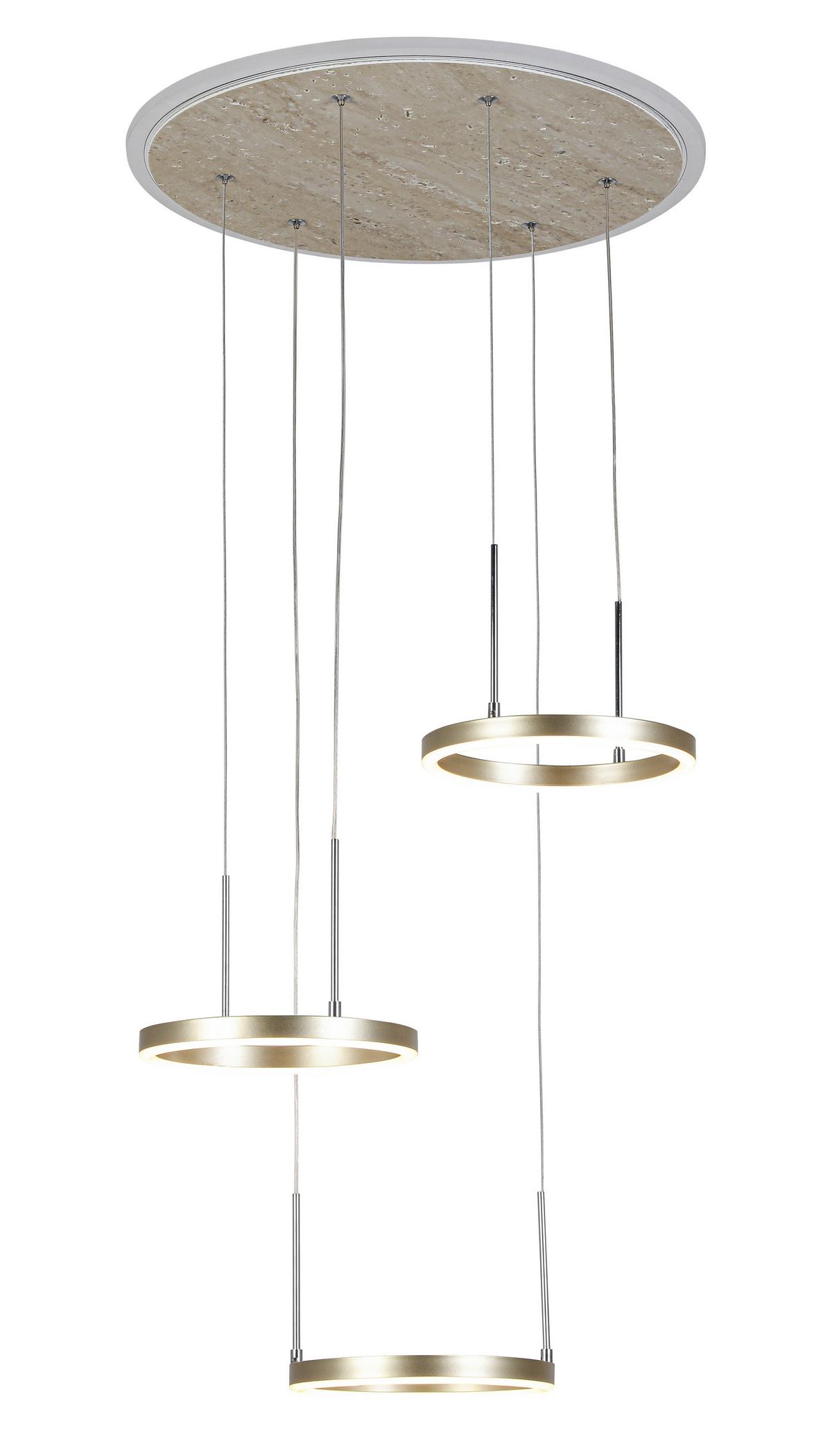 ZÁVESNÉ LED SVIETIDLO STONI - šampanská, Modern, kov/plast (42/150cm) - Mömax