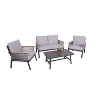 LOUNGEGARNITUR DENIA - Dunkelbraun/Naturfarben, Basics, Kunststoff/Textil (152/91/250cm) - Gardenson