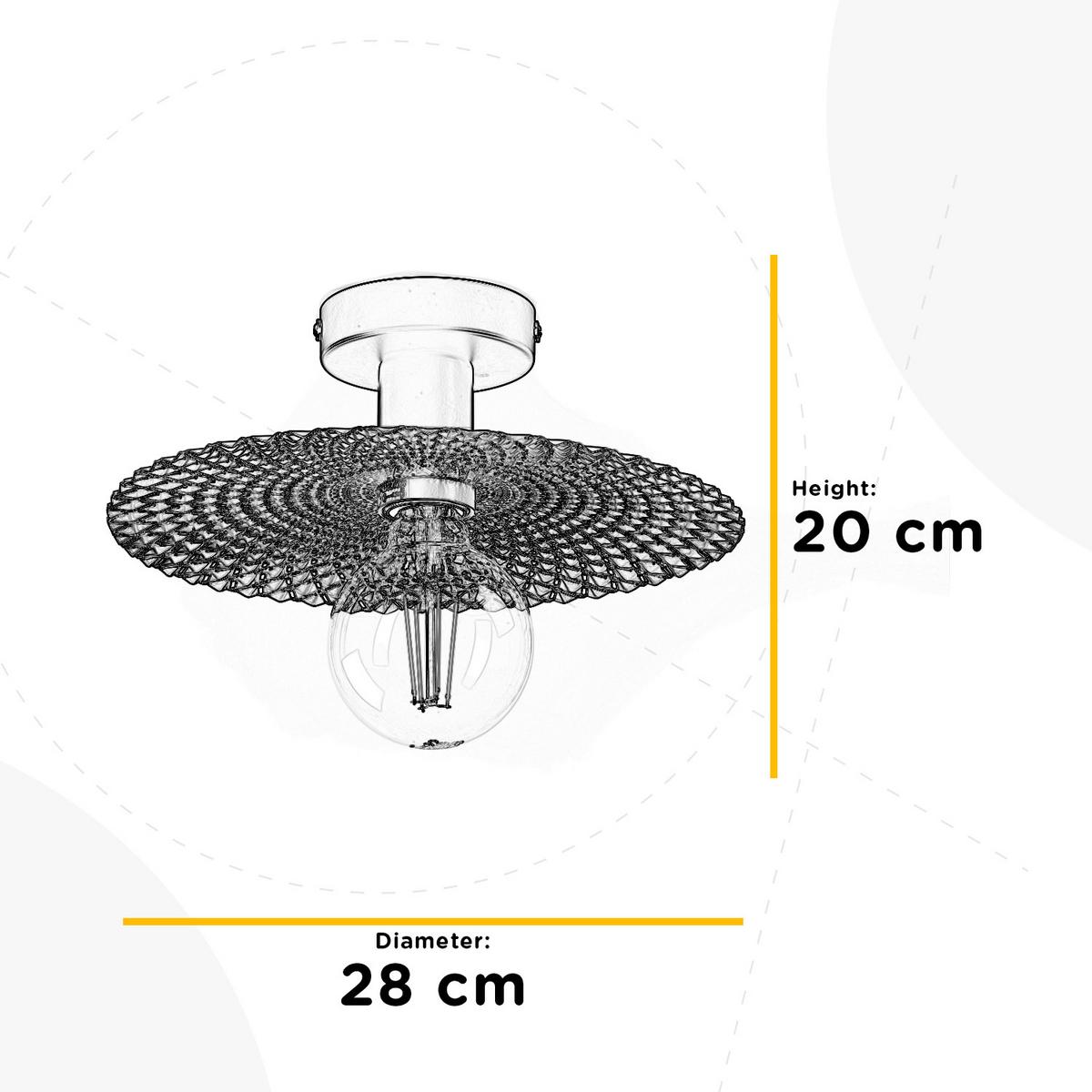 Deckenleuchte 5027/Plp - Goldfarben/Schwarz, Natur, Metall (28/20cm)