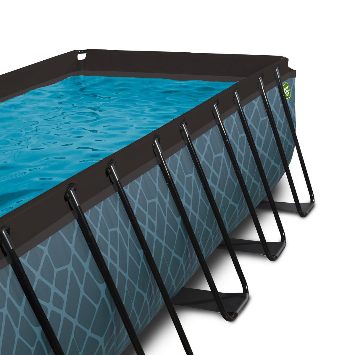 Pool-set Exit Stone Pool - Grau, KONVENTIONELL, Kunststoff (540/250/100cm) - EXIT Toys