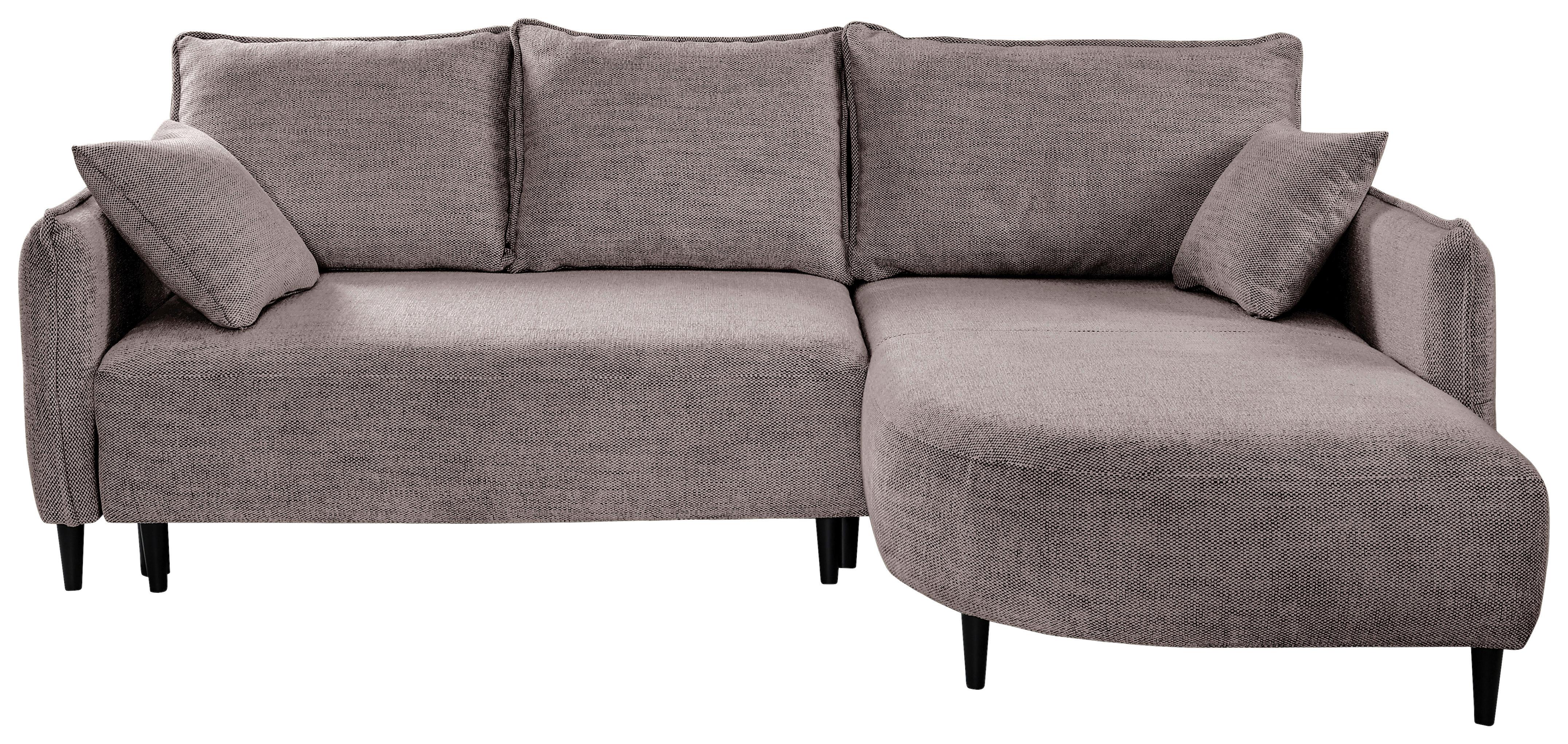 Ecksofa Sycylia Taupe/Schwarz, 244 cm - Taupe/Schwarz, Design, Textil (244/165cm) - MID.YOU