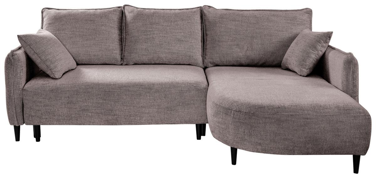 Ecksofa Sycylia Taupe/schwarz, 244 Cm - Taupe/Schwarz, Design, Textil (244/165cm) - MID.YOU