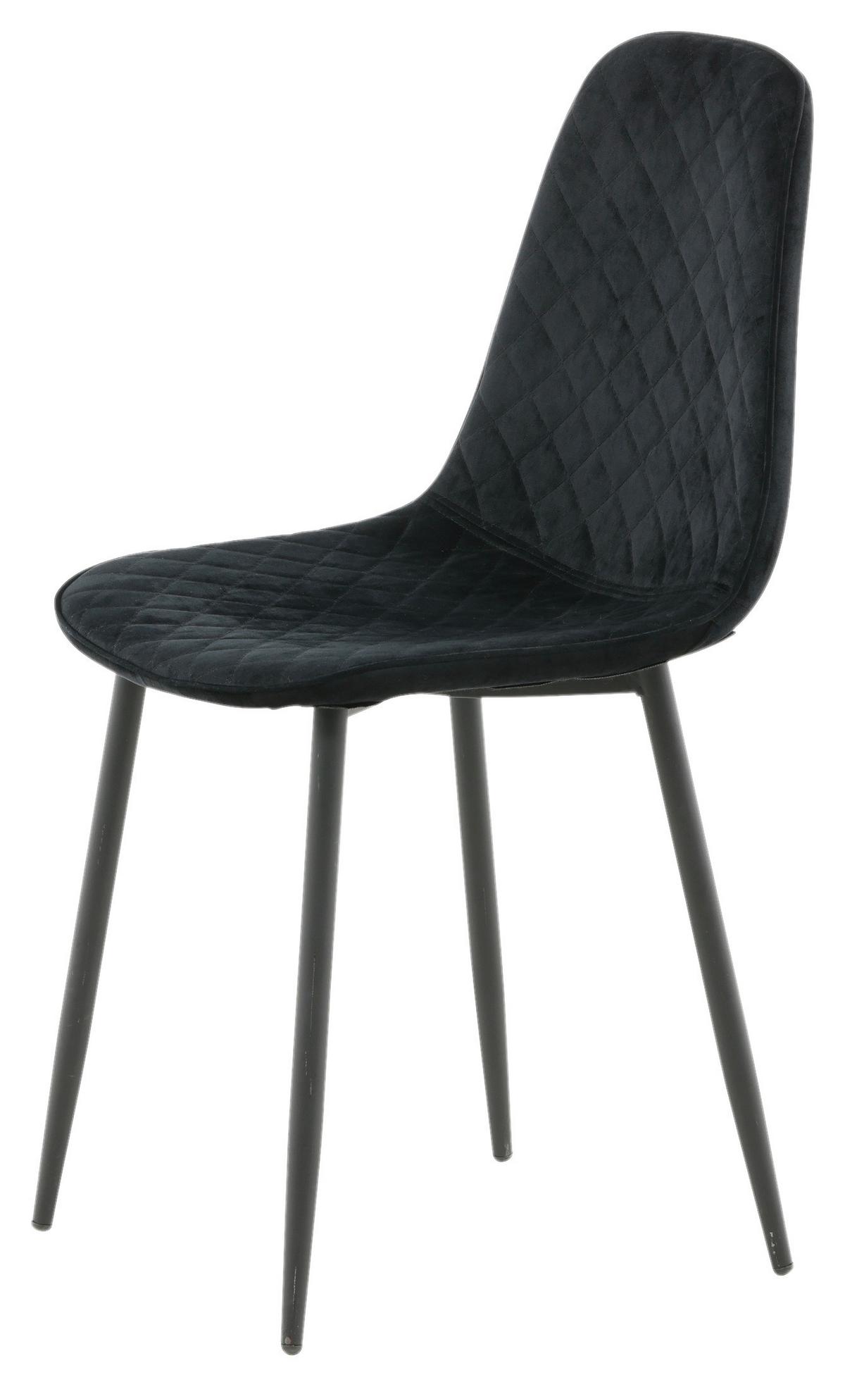 Stuhl-set Polar - Schwarz, Design, Textil/Metall (44/86/52cm) - Livetastic