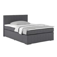 Postel Boxspring Nero 140x200 cm, tmavě šedá - šedá/barvy chromu, Konvenční, kov/textil (140/200cm)