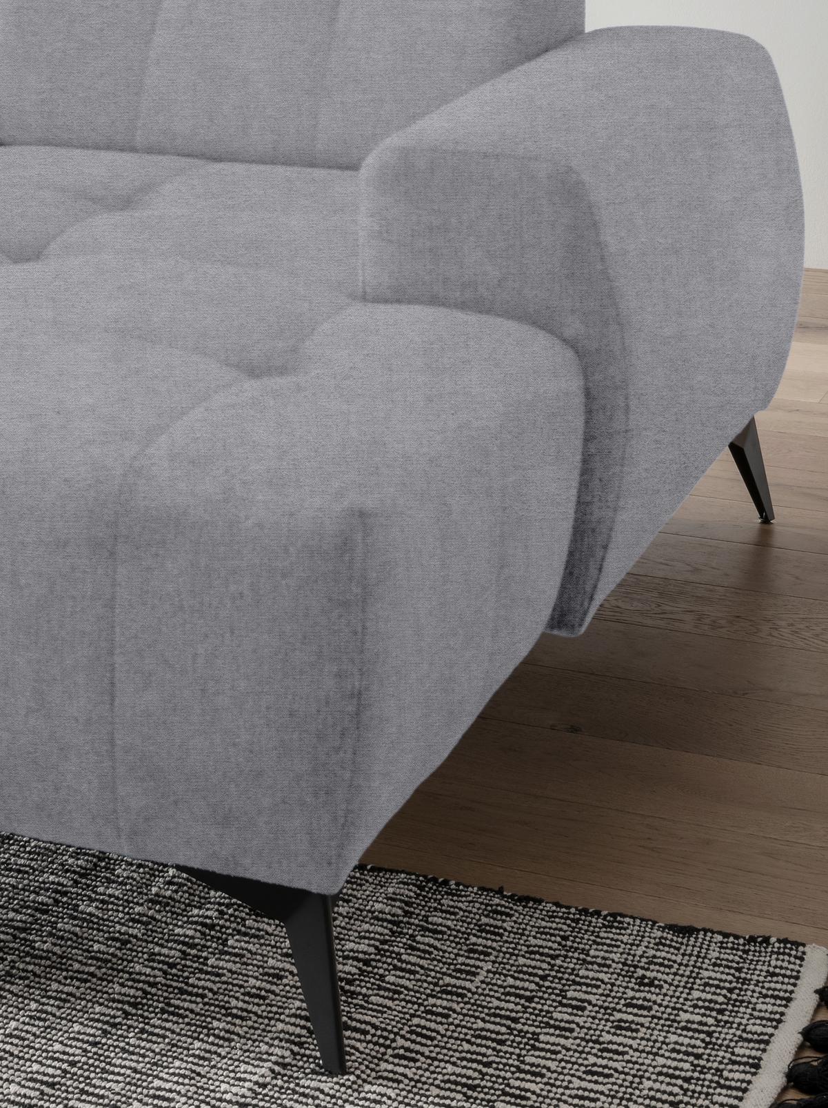 Ecksofa Mit Usb Anschluss Sano, Hellgrau, S: 258x180 Cm - Hellgrau/Schwarz, MODERN, Textil (258/180cm) - Livetastic