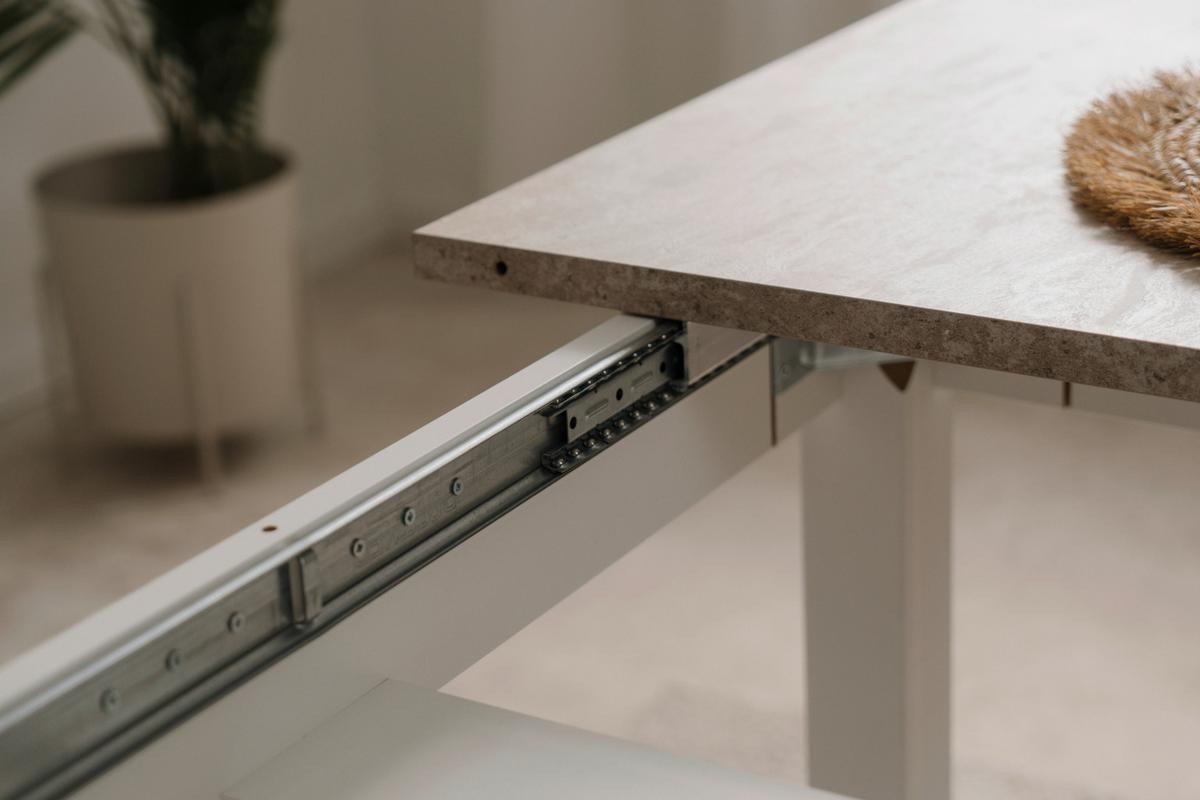 Esstisch Houston 80a - Sandfarben/Weiß, MODERN, Holzwerkstoff (160-200/90/75cm) - MID.YOU