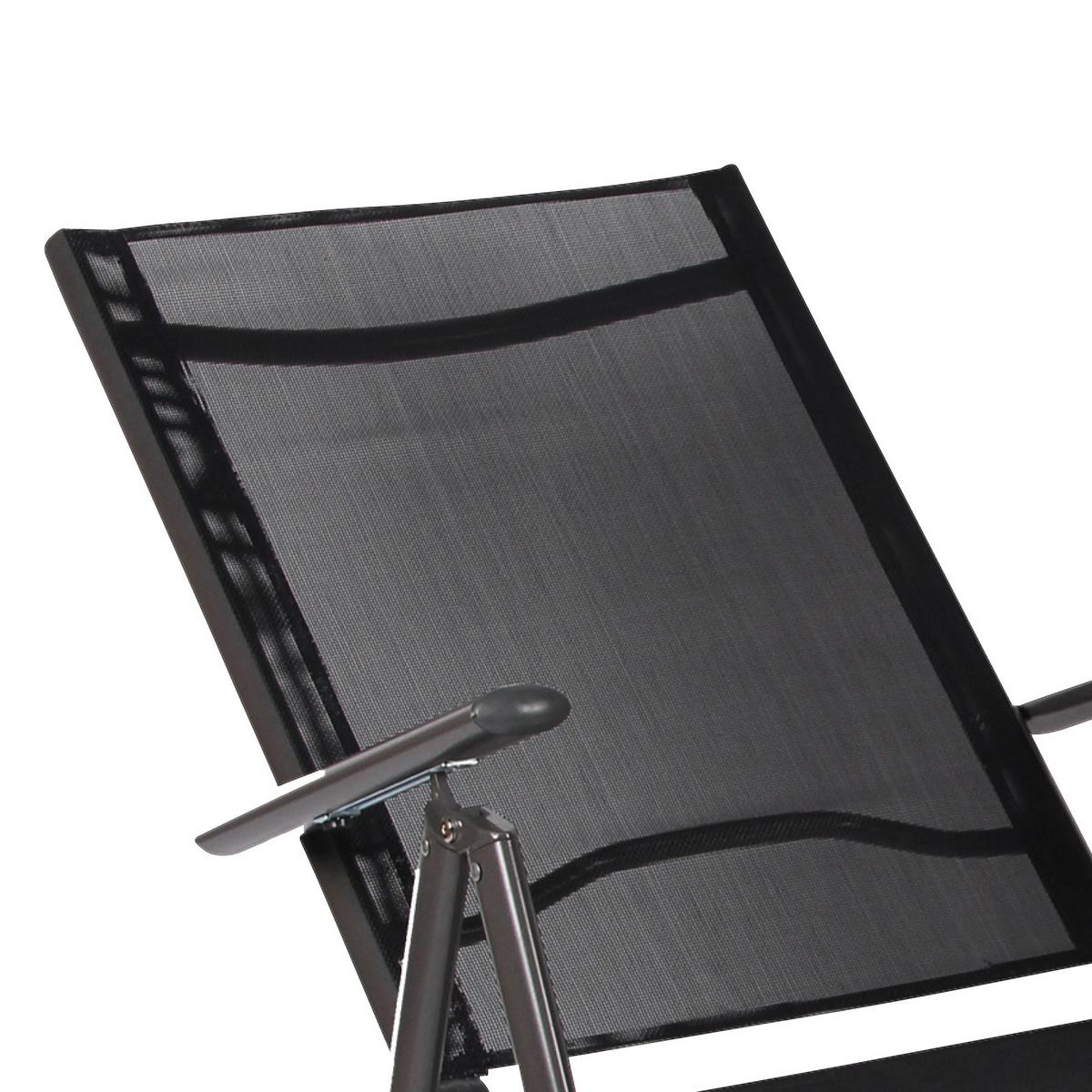 Gartenstuhl-Set Klappbar Aluminium, Textil - Anthrazit, Basics, Textil/Metall (56/105/65cm) - MID.YOU