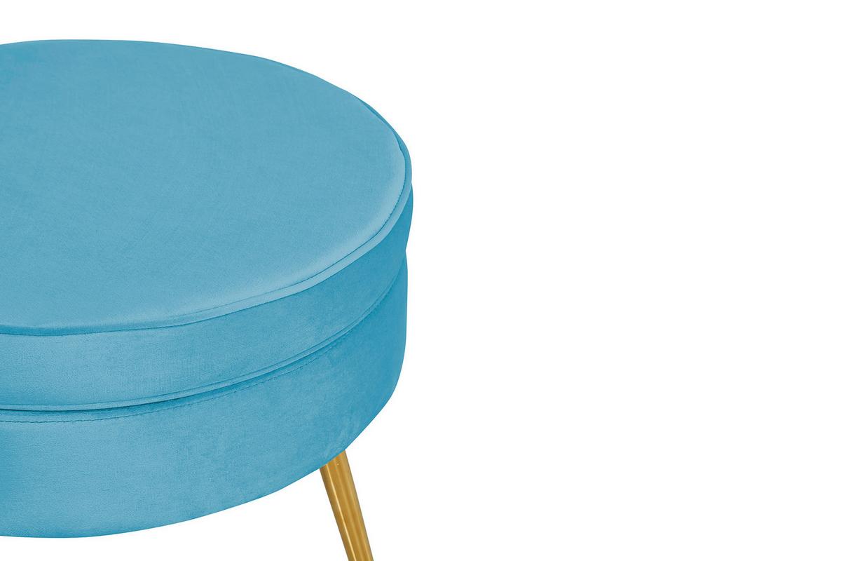 Hocker Blau B: 52 Cm - Blau/Goldfarben, MODERN, Textil (52/41/52cm) - Livetastic