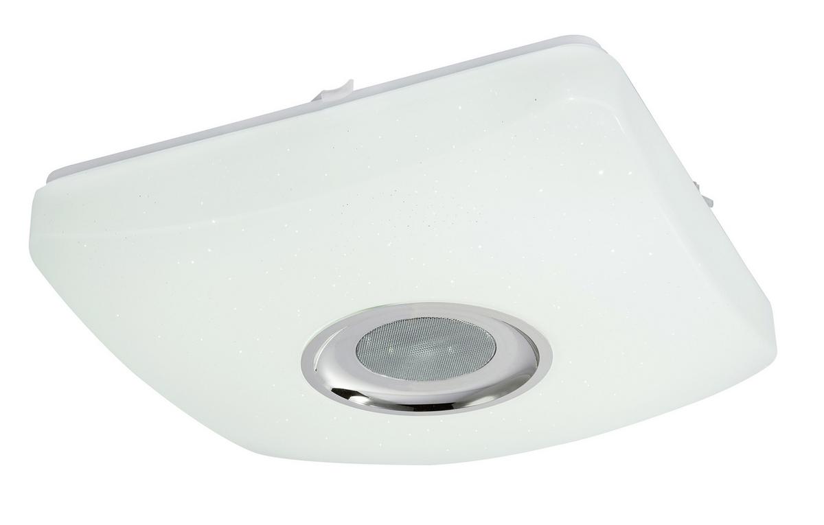 LED-Deckenleuchte Ayleen L: 36,5 cm mit Farbwechsler - Chromfarben/Weiß, Basics, Kunststoff/Metall (36,5/36,5/9cm) - Globo