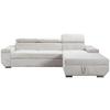 Sofa Lars Beige, Lf: 146x240 cm - Chromfarben/Creme, Basics, Textil (268/189cm) - Livetastic