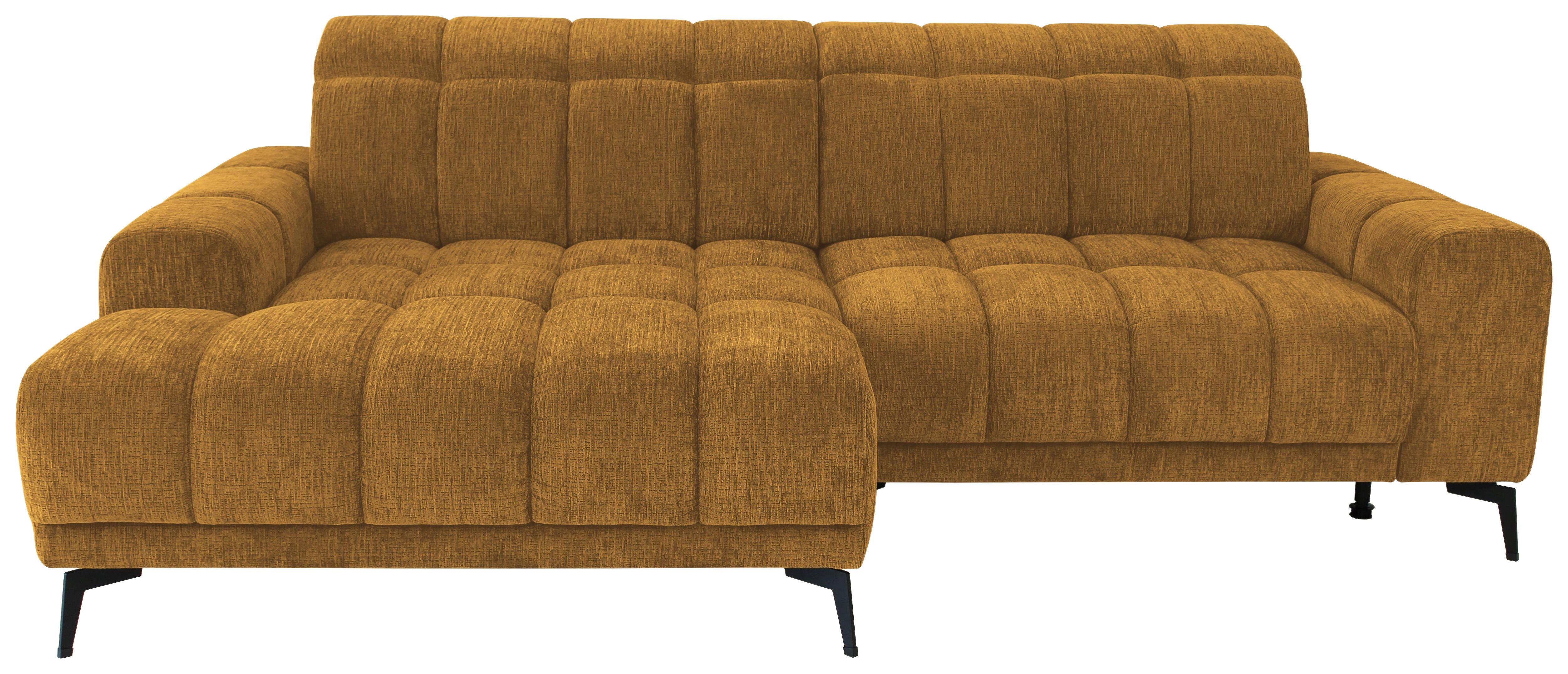 Rohová sedačka LAYA, levá, hořčicově žlutá žinylka KANSAS - hořčicově žlutá, Moderní, textil (155/250cm) - Premium Living