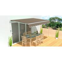 Gelenkarmmarkise 350x200 Cm Taupe/weiß Decken-/wandmontage - Taupe/Weiß, Textil (350/200cm)