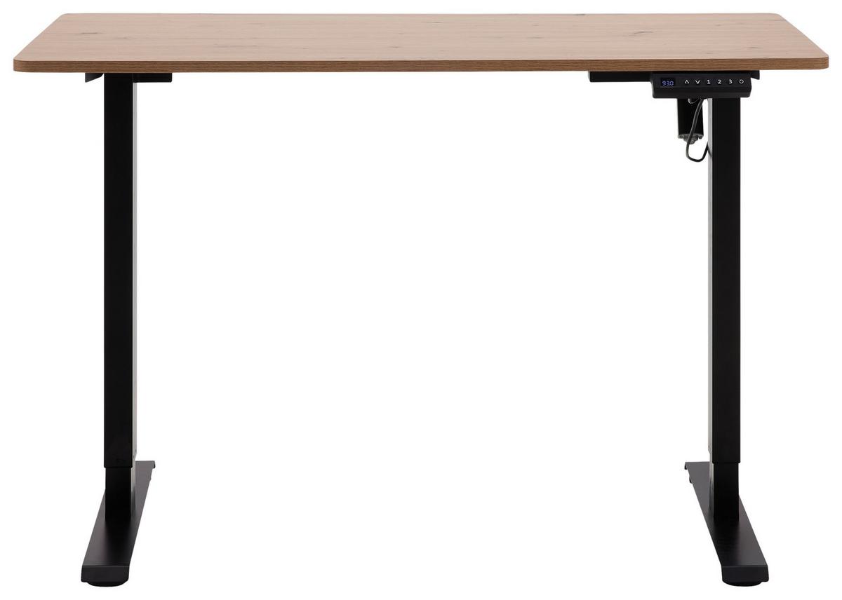 Psaci stůl EMIL II - černá/dub artisan, Moderní, kov/kompozitní dřevo (120/72-118/60cm) - Mömax