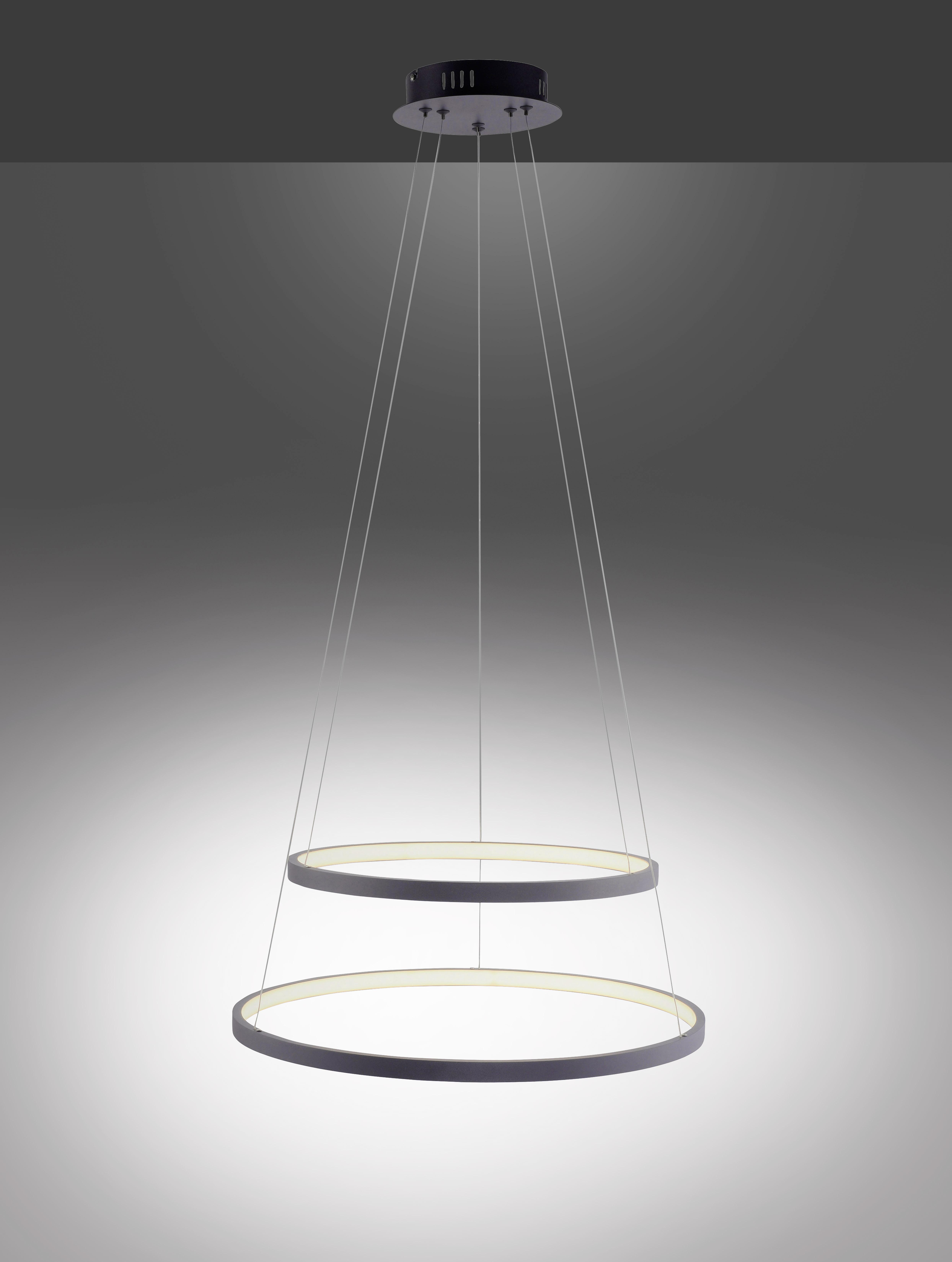 LED-Hängeleuchte Milan H: 120 cm 1-Flammig dimmbar - Anthrazit, Design, Kunststoff/Metall (50/50/120cm)