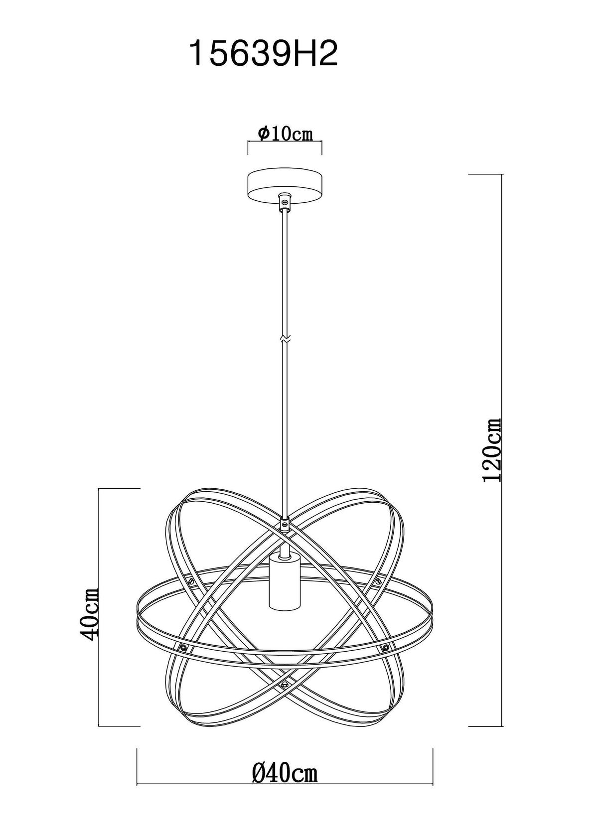 Hängeleuchte 15639h2 - Schwarz, Design, Metall (40/120cm) - Globo