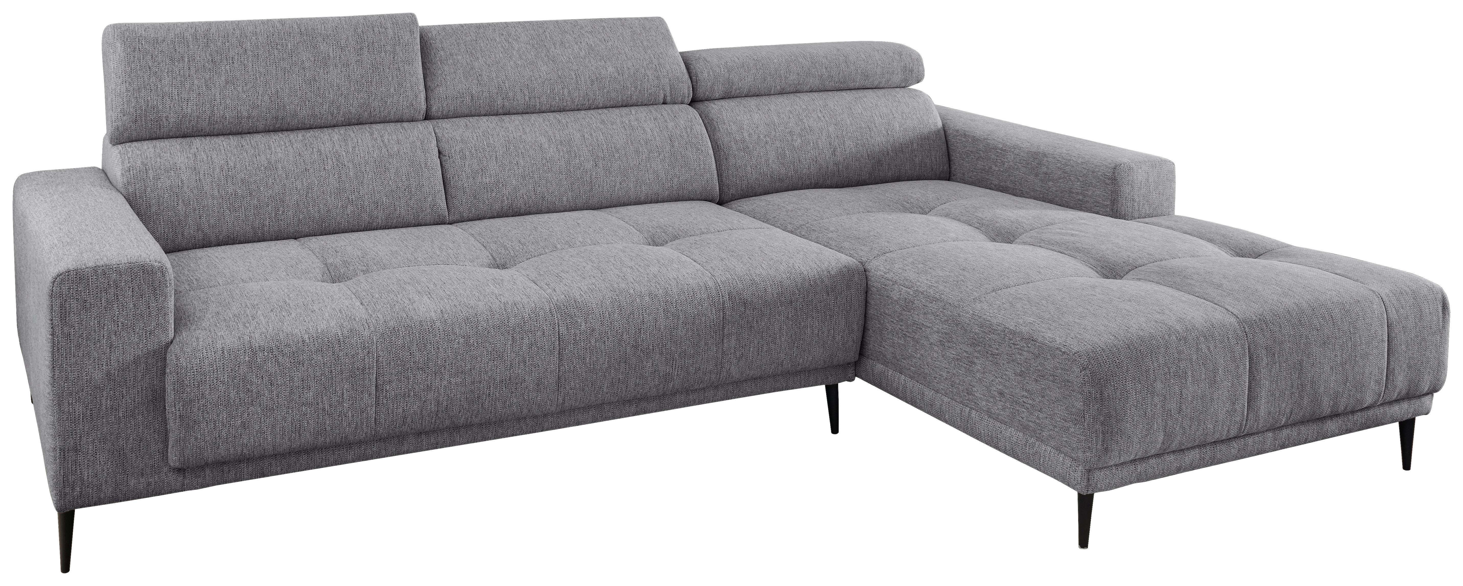 Ecksofa Intera Dunkelgrau S: 276x188 Cm - Dunkelgrau/Schwarz, KONVENTIONELL, Textil (276/188cm) - Livetastic