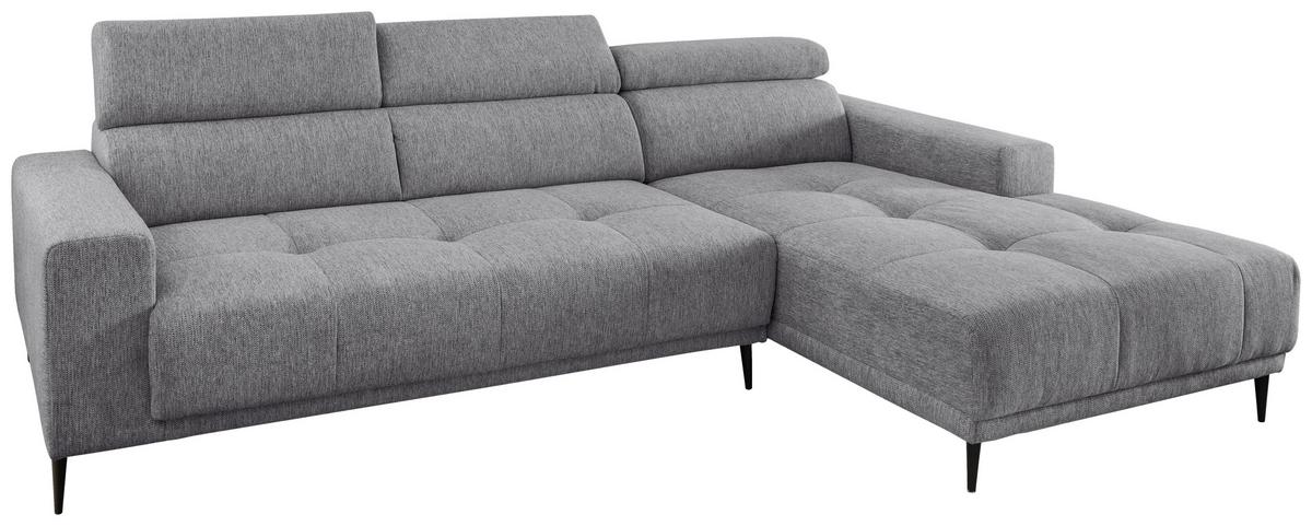 Ecksofa Intera Dunkelgrau S: 276x188 Cm - Dunkelgrau/Schwarz, KONVENTIONELL, Textil (276/188cm) - Livetastic