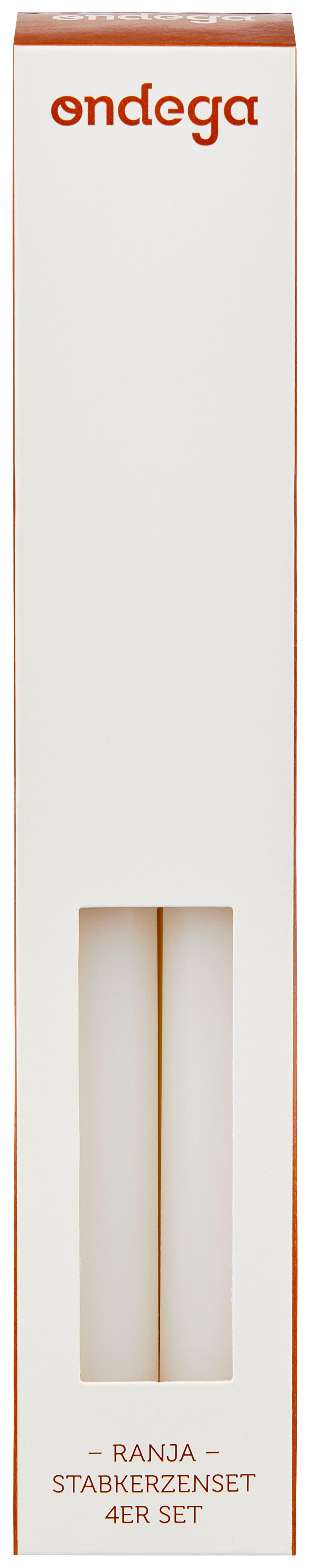 Kerze Ranja Weiß DxH: 2,5x2,5 cm - Gelb/Weiß, KONVENTIONELL, Naturmaterialien/Papier (2,5/25cm) - Ondega