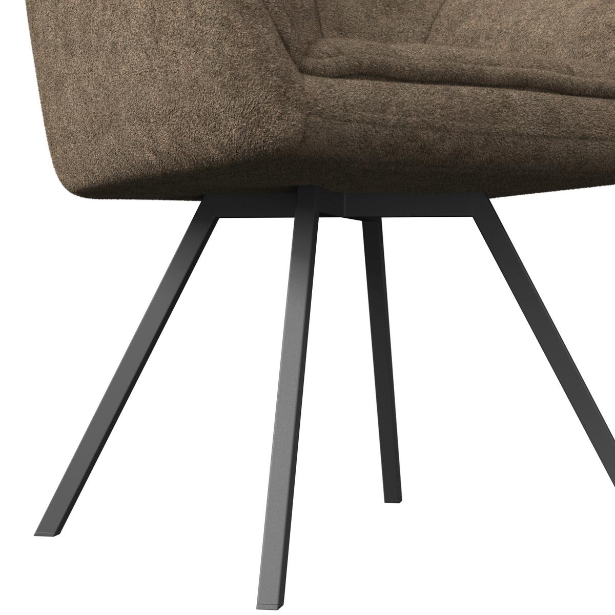 ŽIDLE S PODRUČKAMI BILLY - černá/hnědá, Moderní, kov/dřevo (64/87/64cm) - Bessagi Home