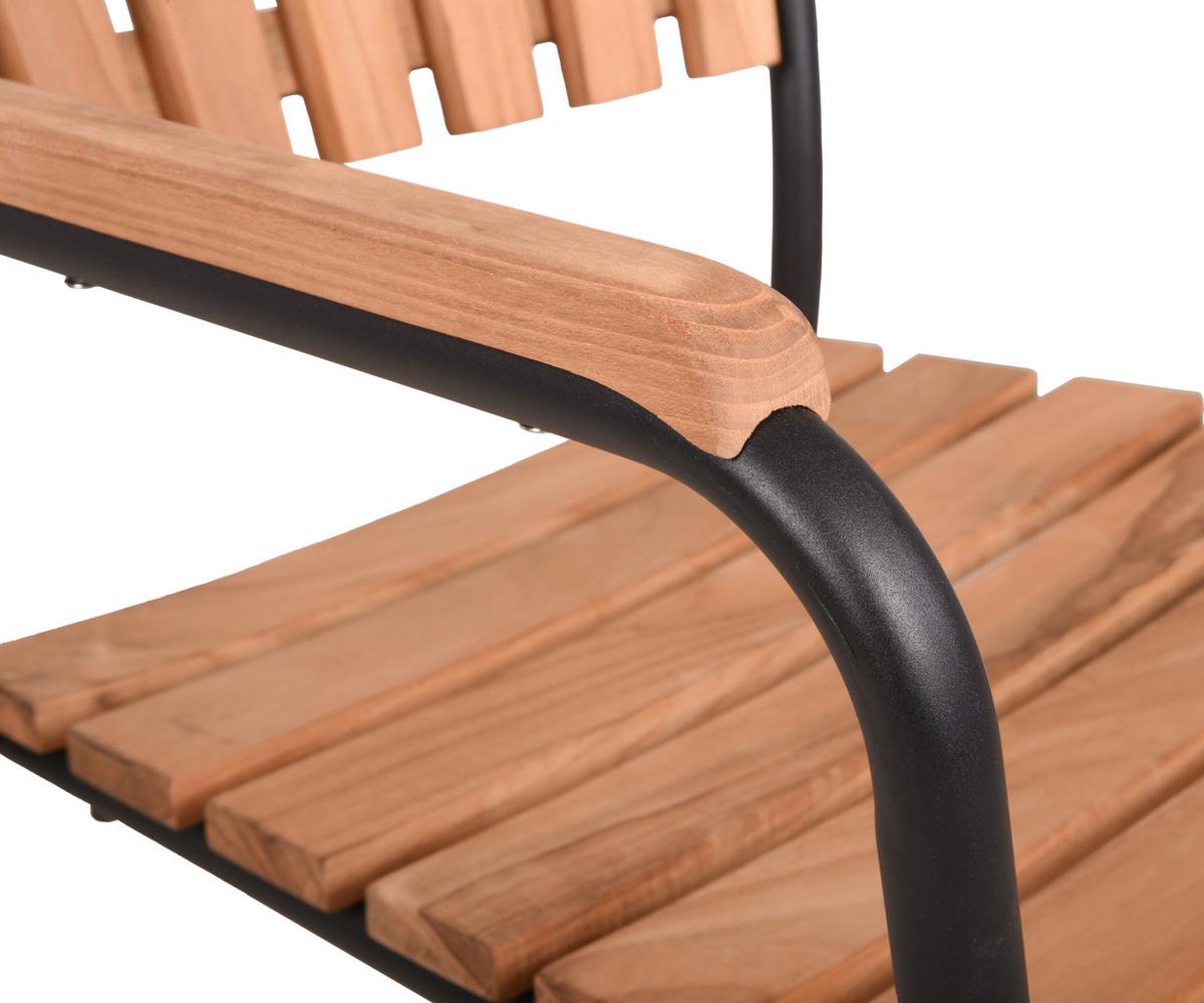 Stapelstuhl Covina - Schwarz/Braun, Basics, Holz/Metall (60/91/63cm) - Gardenson