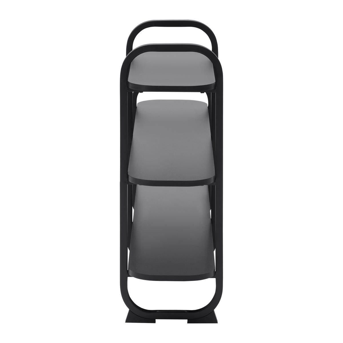 REGÁL BEND -EXKLUSIV- - čierna, Modern, kov/kompozitné drevo (115/72/27cm) - Mömax