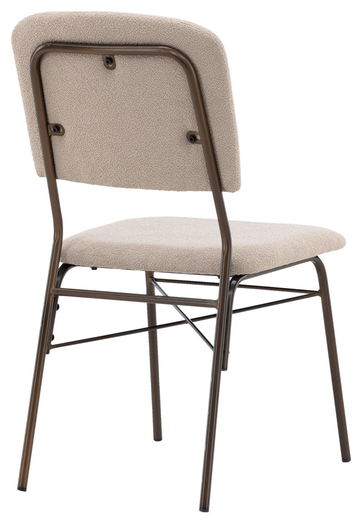 Stuhl-set Rosie Beige B: 48,5 Cm - Beige/Braun, Design, Kunststoff/Textil (48.5/94/56cm) - Livetastic