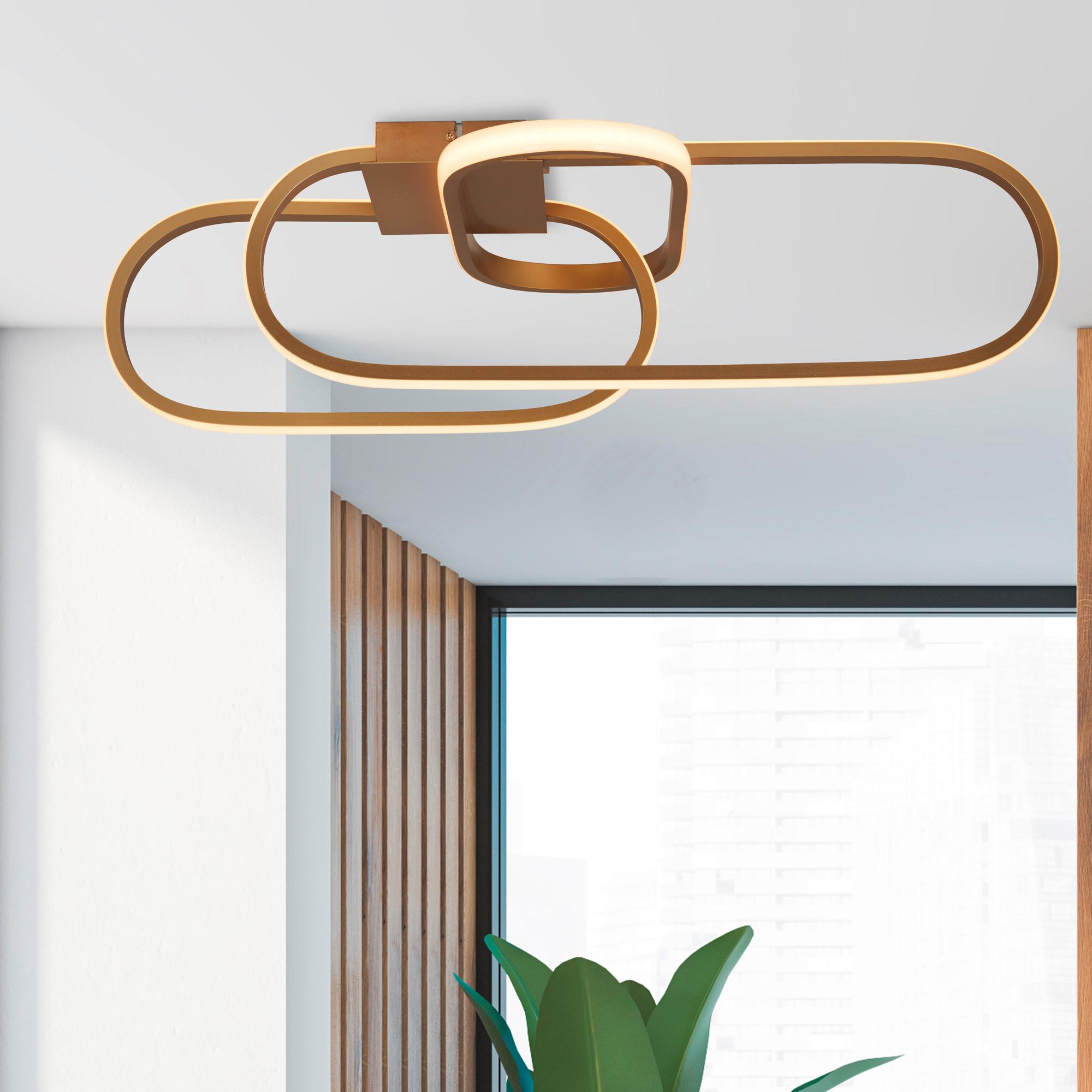 LED-Deckenleuchte Clip 61774go - Goldfarben/Weiß, Design, Metall (65/38,5/18cm)