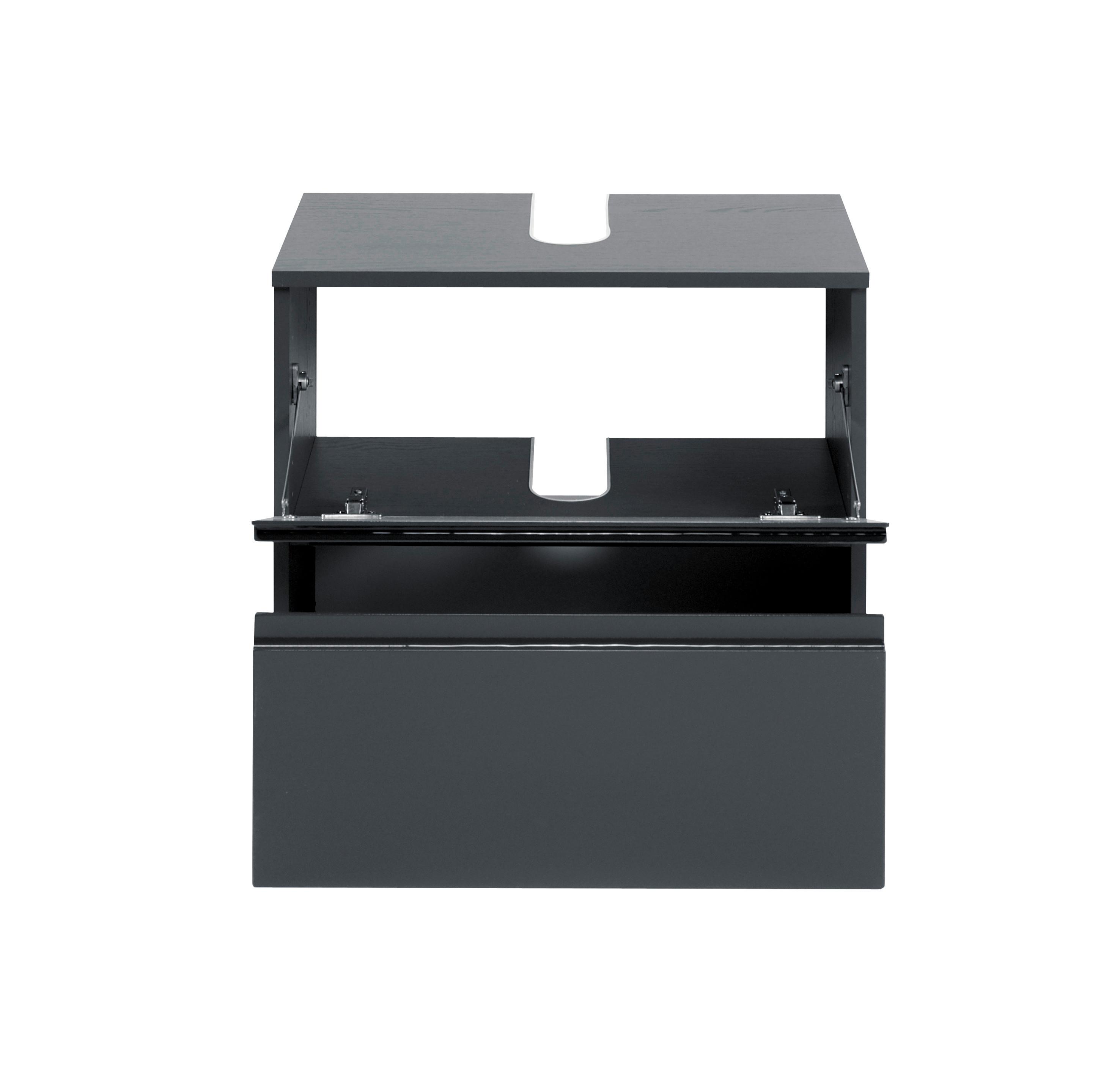 Waschbeckenunterschrank Cardiff B: 60cm Graphitfarben - Graphitfarben, Design, Holzwerkstoff (60/53/35cm) - Held