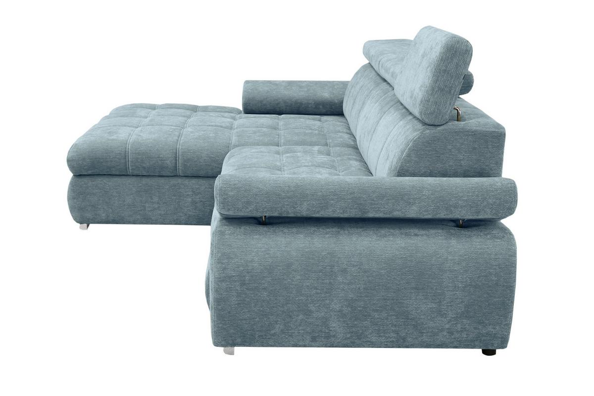 Rohová sedačka VEGAS, ľavá, mätovozelená ženilka - mätovozelená/strieborná, Design, drevo/textil (173/294cm)