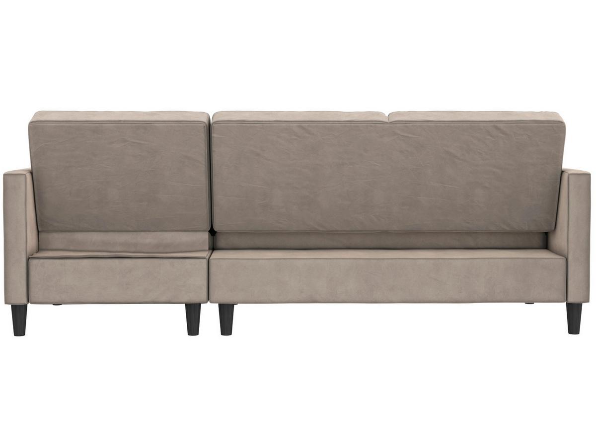 Ecksofa Palermo Taupe, mit Stauraum - Taupe/Schwarz, Basics, Textil (213/154cm) - Livetastic