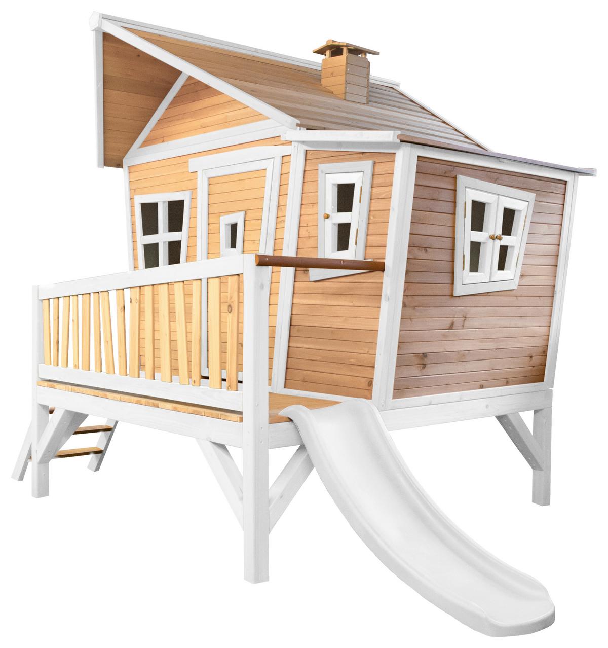 Spielhaus A030.108.91 - Weiß/Braun, KONVENTIONELL, Holz/Kunststoff (123/12,8/152cm) - Ambia Garden