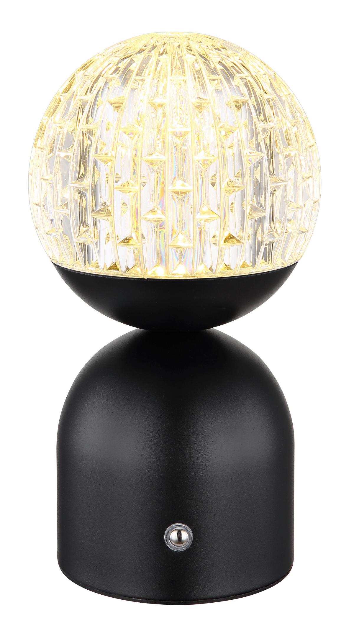 Akku-tischleuchte 21007s - Klar/Schwarz, Basics, Kunststoff/Metall (10,5/20cm) - Globo