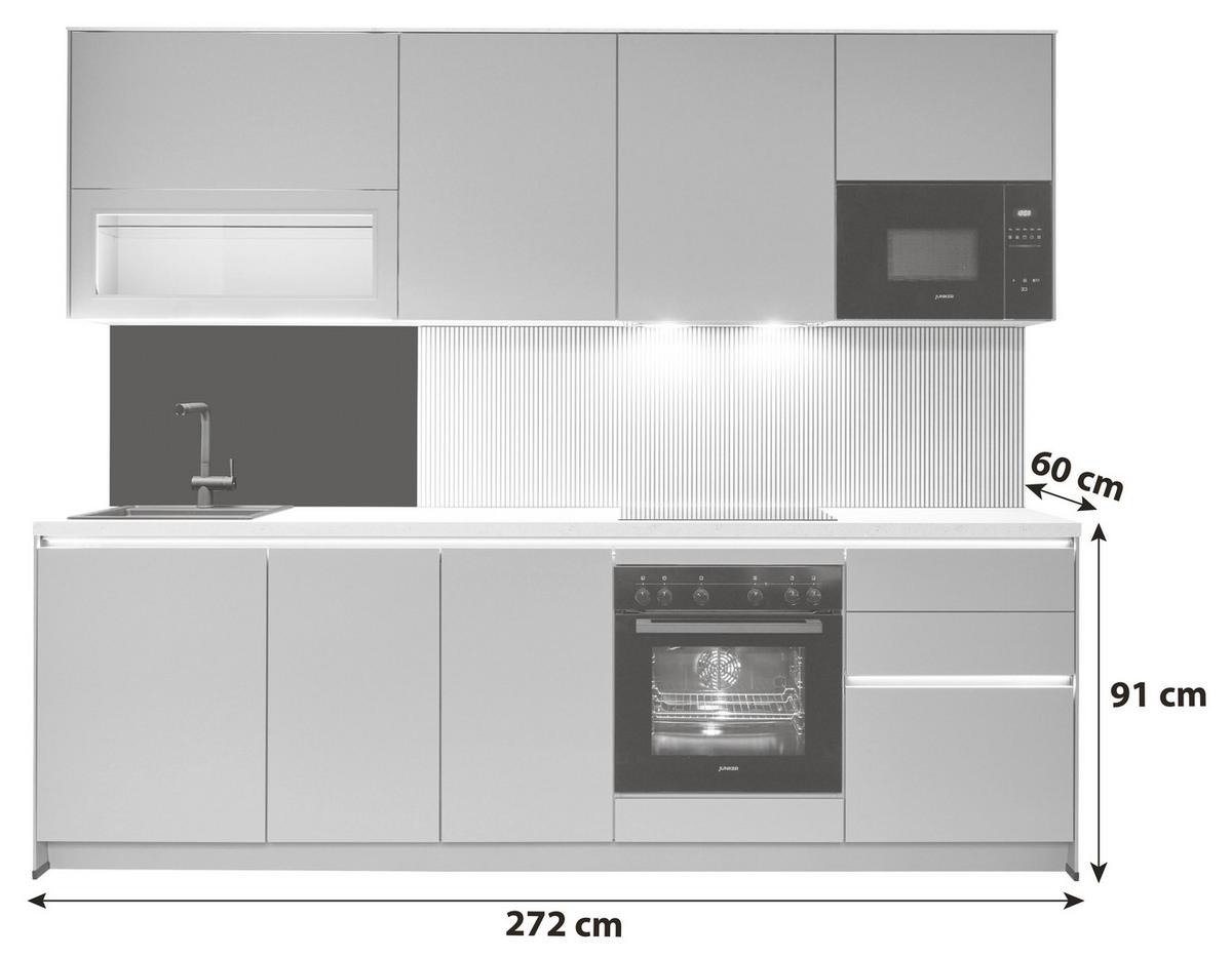 Küchenblock Sidney - Rosa, Basics, Holzwerkstoff (272cm) - Vertico
