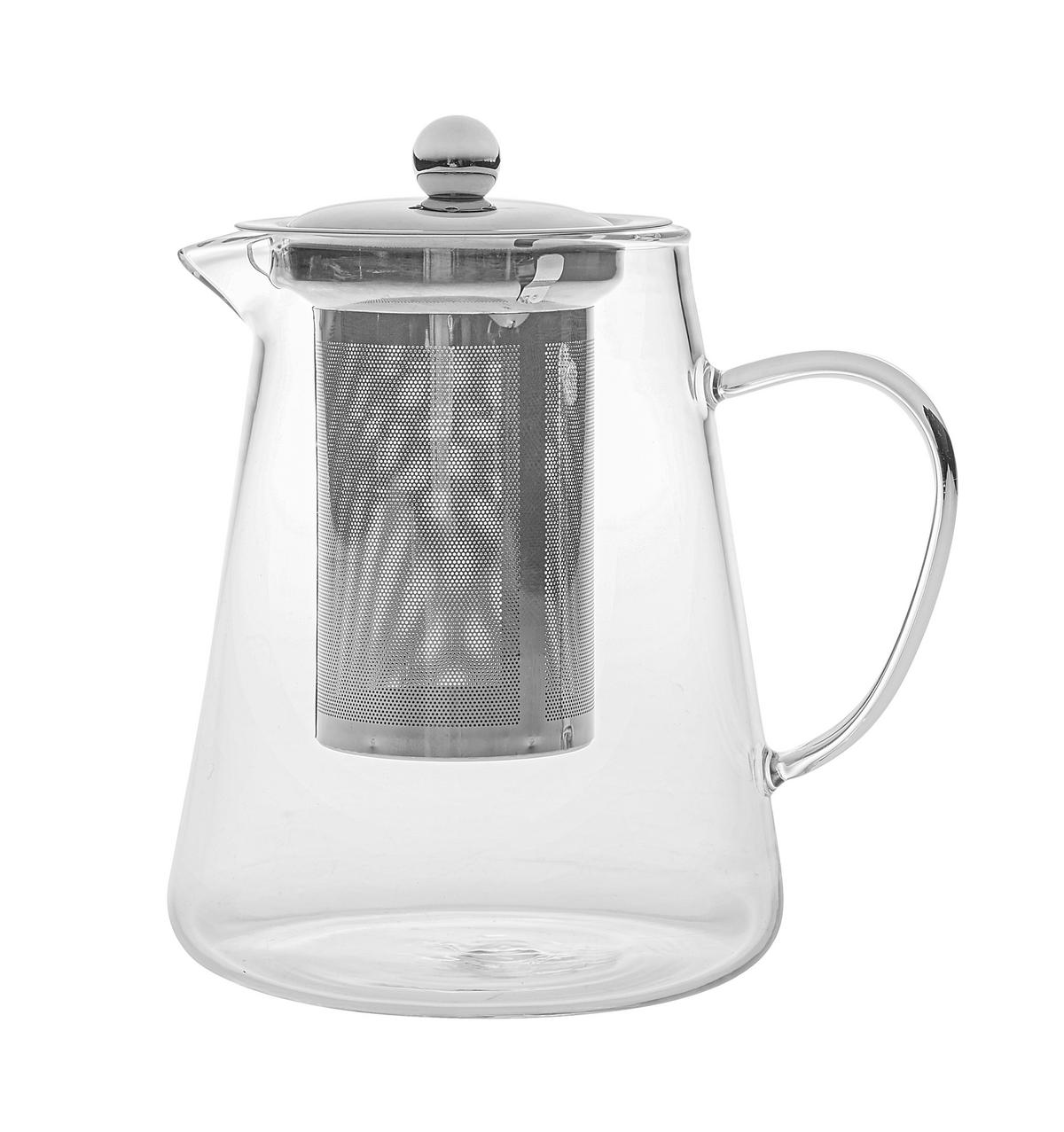 ČAJOVÁ KONVICE TEA FUSION - čiré/barvy nerez oceli, Moderní, kov/sklo (11,5/17cm) - Premium Living