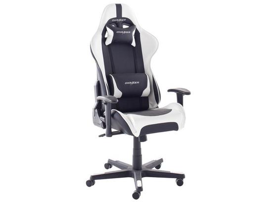 Gamingstuhl DX Racer Schwarz/Weiß - Schwarz/Weiß, MODERN, Kunststoff/Metall (74/123-132/52cm) - Dxracer Gamingstuhl DX Racer Schwarz/Weiß - Schwarz/Weiß, MODERN, Kunststoff/Metall (74/123-132/52cm) - Dxracer