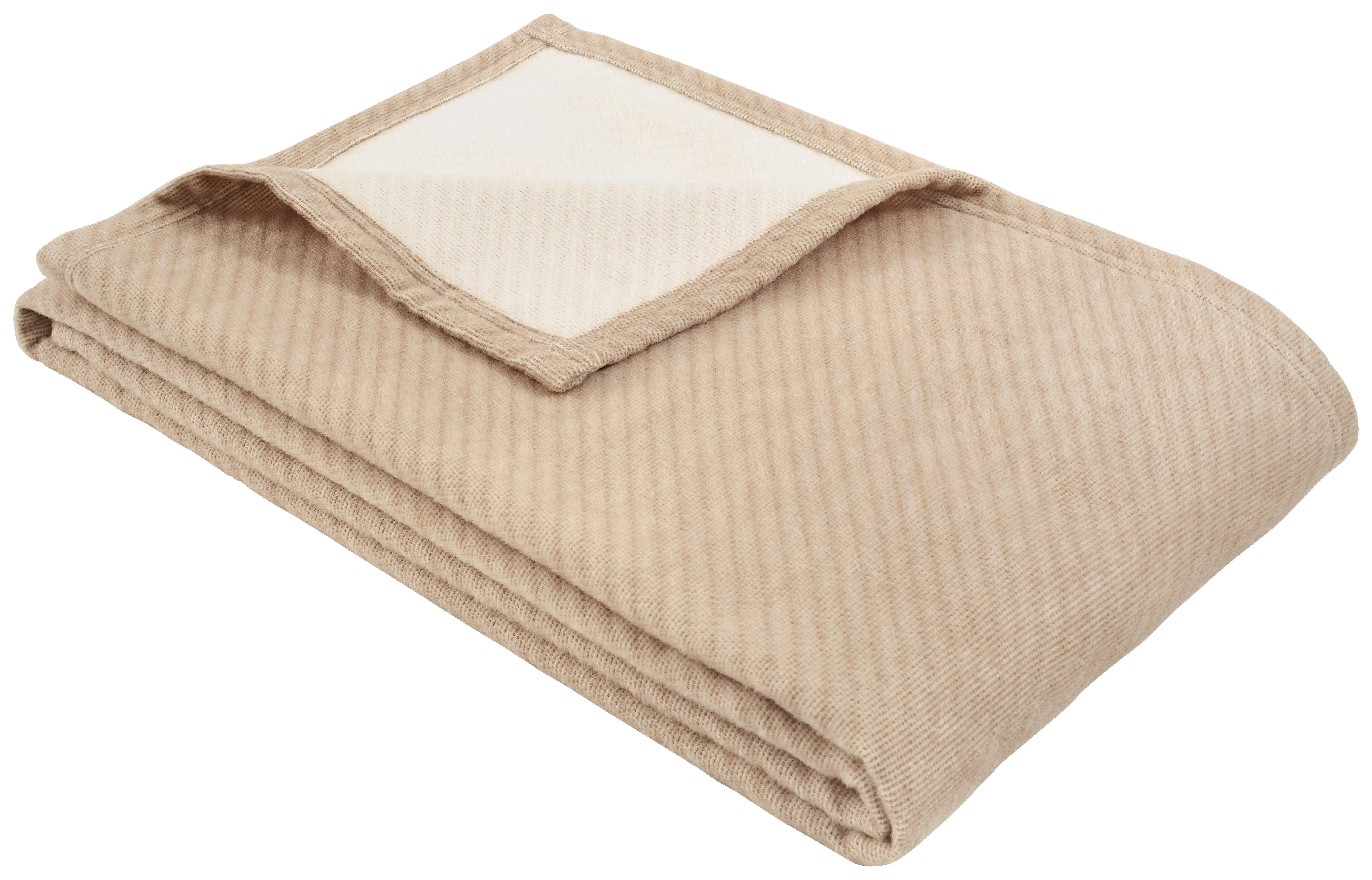 Kuscheldecke Braun/Naturfarben 140x200 cm Double Face - Braun/Naturfarben, KONVENTIONELL, Textil (140/200cm) - Ibena