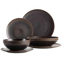 Kombiservice Braun/schwarz, 8-Teilig - Schwarz/Braun, Trend, Keramik - Mäser