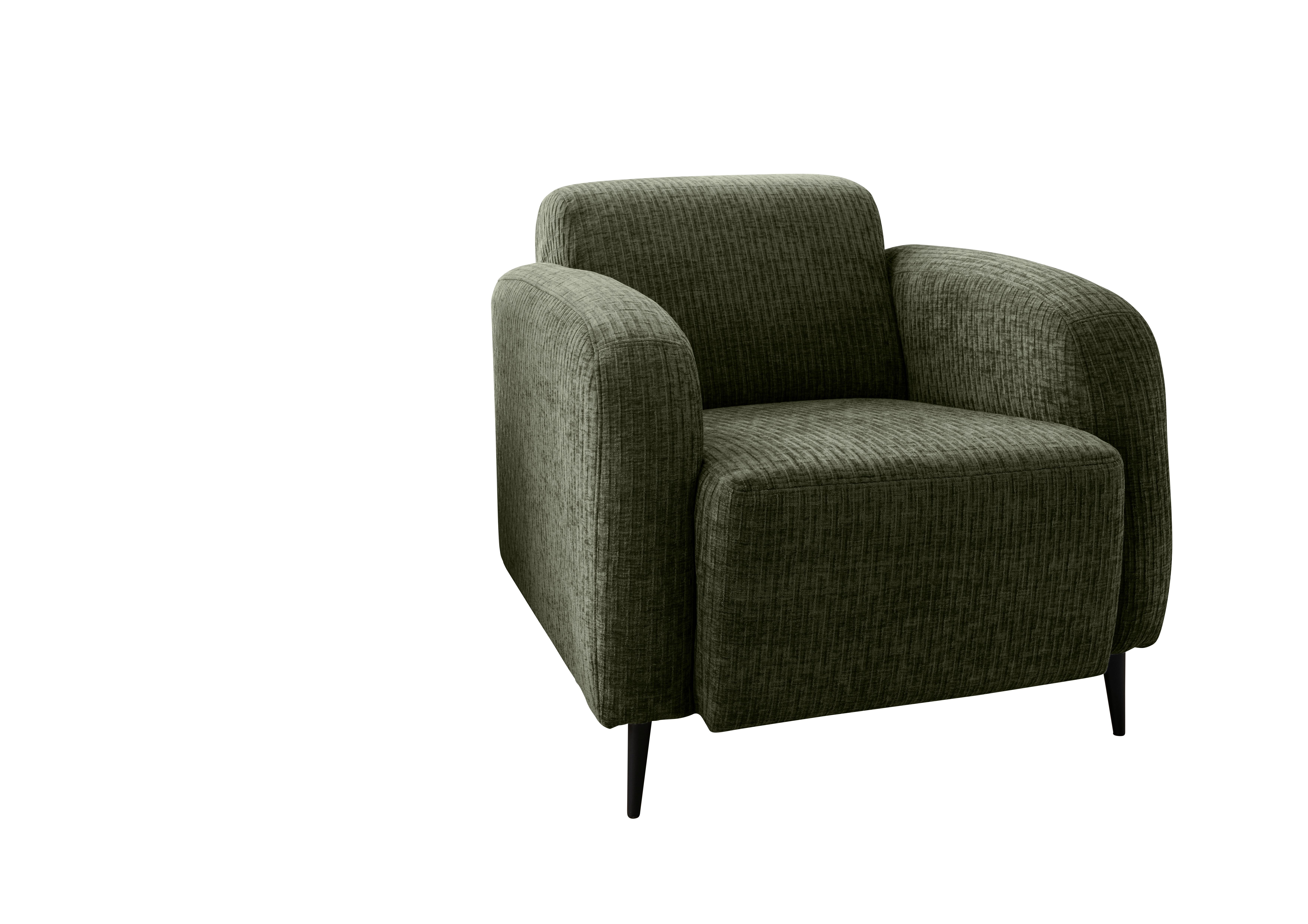 Sessel Marone Olivgrün B: 85cm - Schwarz/Olivgrün, MODERN, Textil (85/76/90cm) - Livetastic