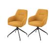 Armlehnstuhl-Set Triest S 2er-Set - Gelb/Schwarz, MODERN, Textil/Metall (56/83/60cm) - MID.YOU