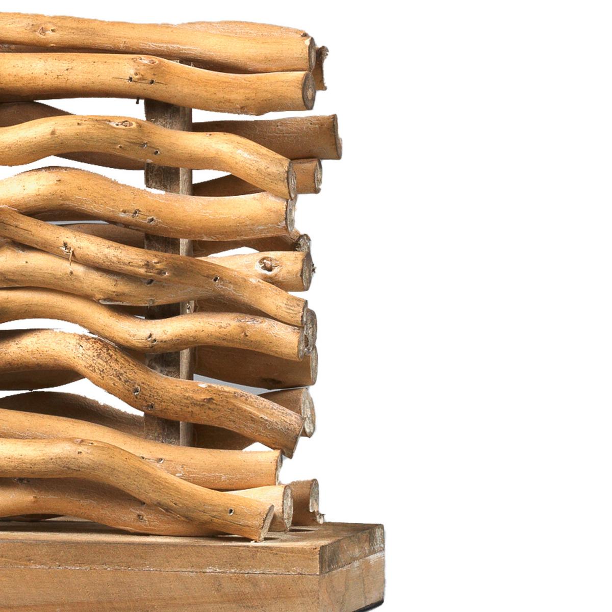 Tischleuchte 4850/Lg - Hellbraun, Natur, Holz/Textil (40/50/15cm)