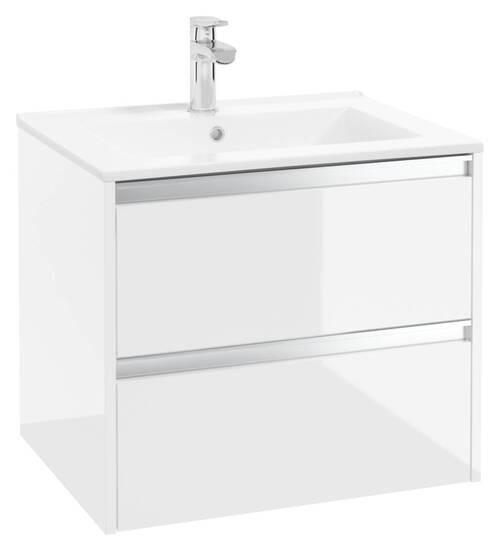 Waschbecken Mit Unterschrank Nena B: 60 Cm Weiß - Weiß, Basics, Keramik/Holzwerkstoff (60/46/50cm) - MID.YOU