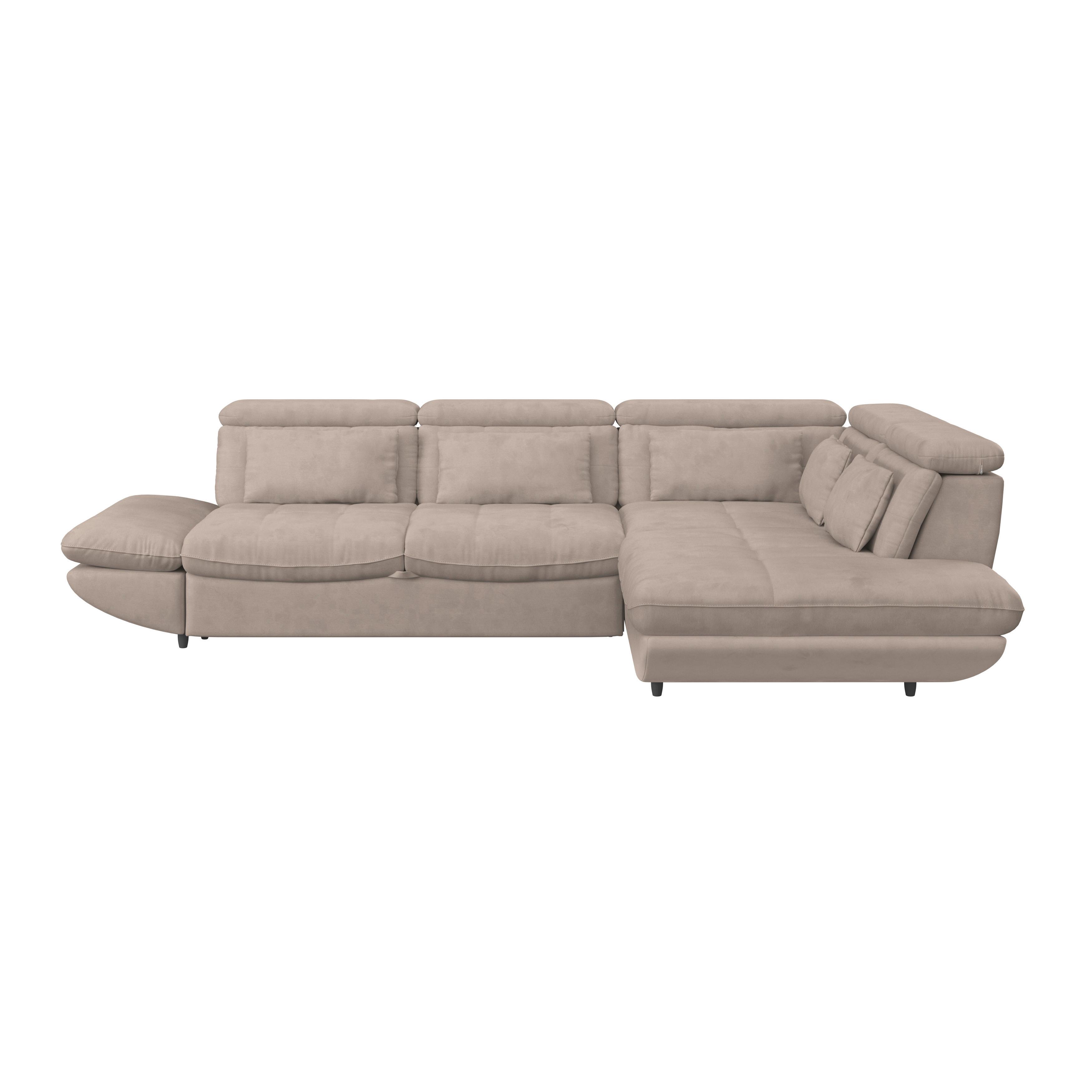 Ecksofa mit Schlaffunktion Park Beige - Beige/Schwarz, MODERN, Textil (311/233cm) - Luca Bessoni