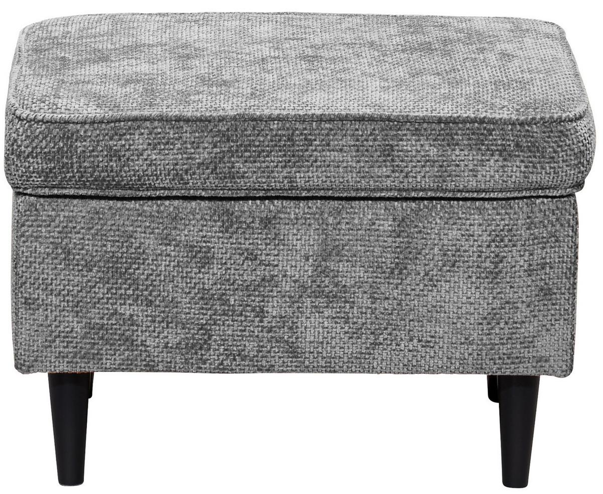Hocker Oskar Grau B: 63 Cm - Schwarz/Grau, KONVENTIONELL, Textil (63/43/42cm) - MID.YOU