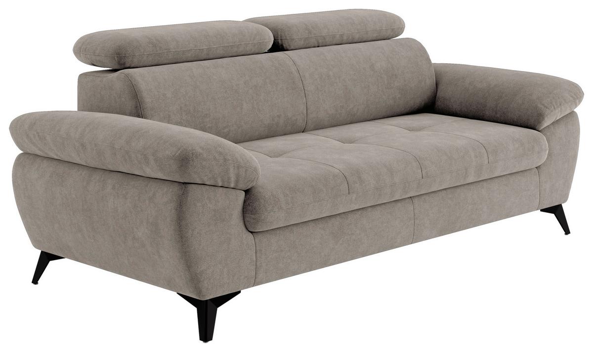 3-sitzer-sofa Hudson Schlammfarben B: 215 Cm - Schlammfarben/Schwarz, Textil (215/84/100cm) - MID.YOU