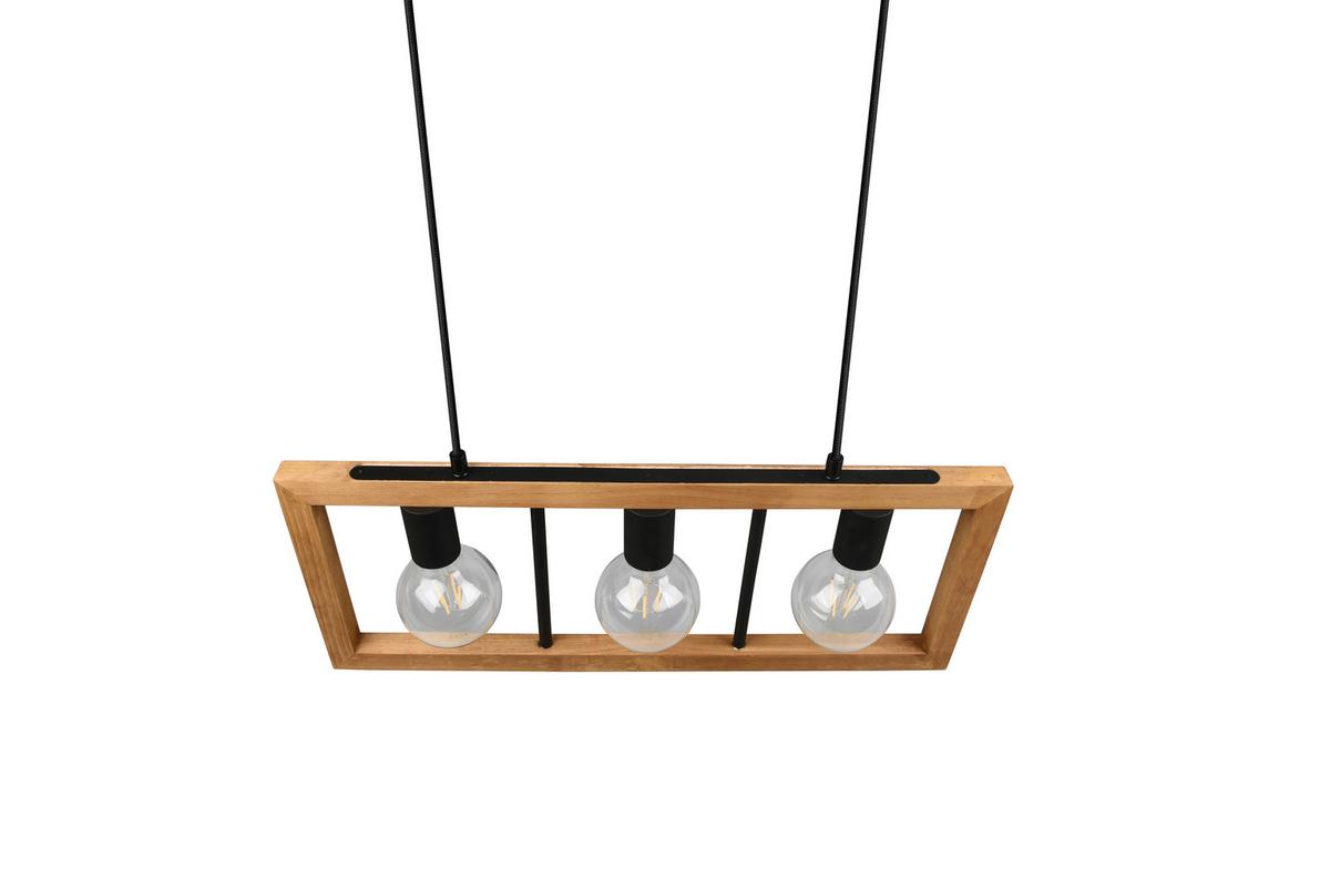 Pendelleuchte 313800332 Agra - Schwarz/Braun, Natur, Holz/Metall (60/150/8,5cm) - Trio Leuchten