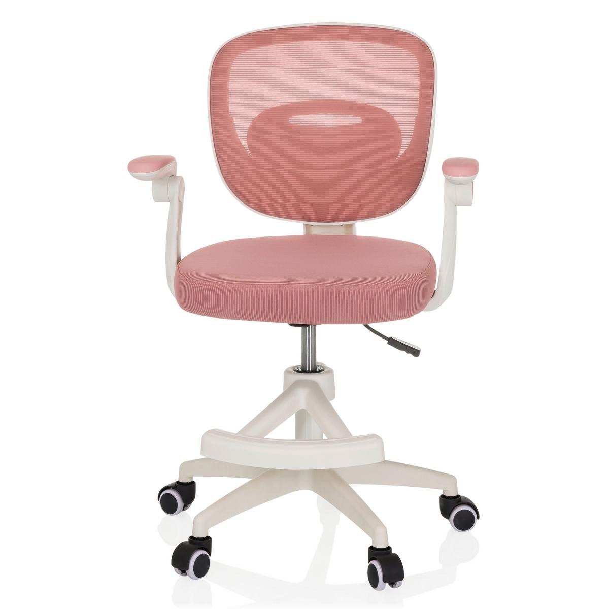 Jugenddrehstuhl Miko W Eco Rosa B: 61 cm - Rosa/Weiß, MODERN, Kunststoff/Textil (61/84-97/55cm) - MID.YOU