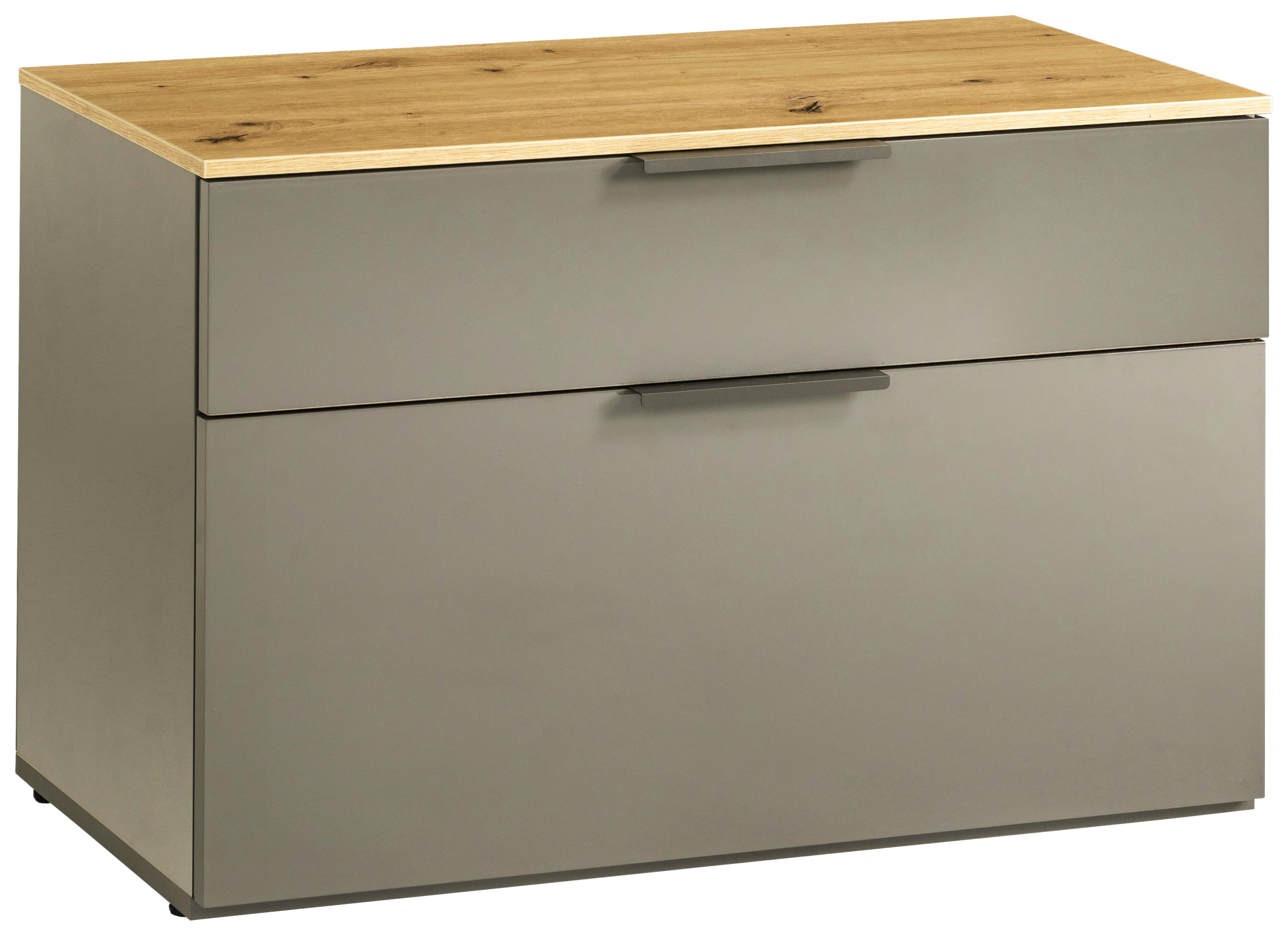 Előszobapad Galaverna - magasfényű szürke/Artisan tölgy, Design, faalapú anyag (83,1/53,7/35,3cm) - Carryhome